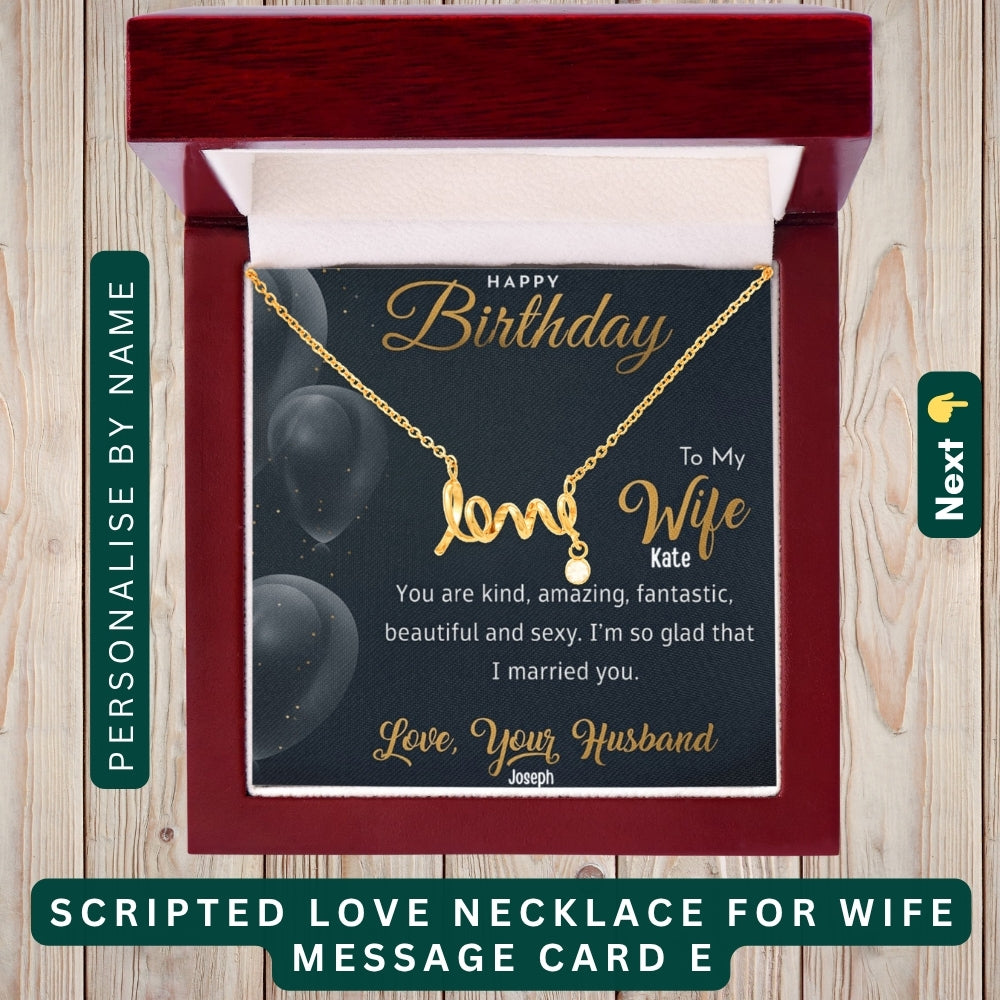 "To My Loving Wife" – Forever in My Heart, Necklace With Personalized Message Card
