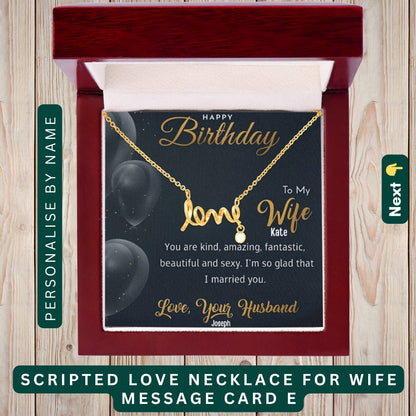 "To My Loving Wife" – Forever in My Heart, Necklace With Personalized Message Card