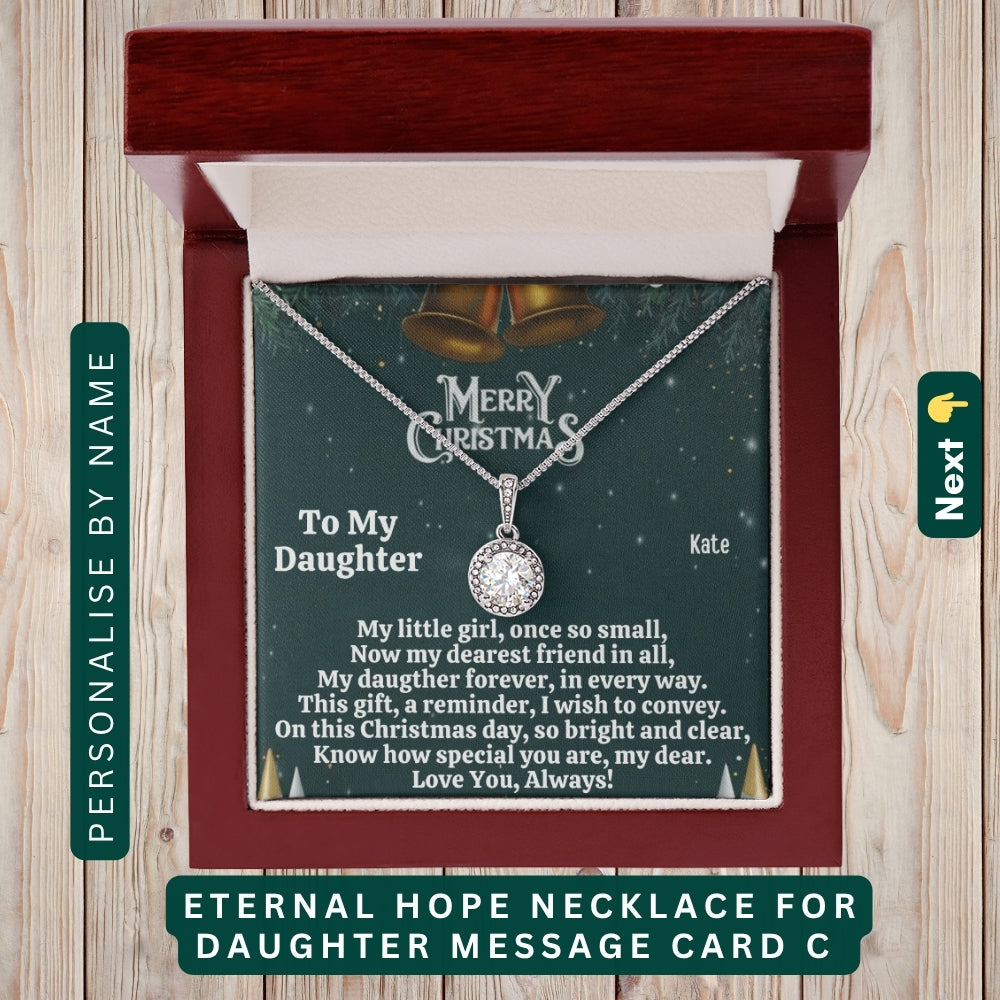 "To my Daughter,GrandDaughter,Daughter In Law" - You Are My Heart and My Happiness, Necklace With Personalized Message Cards.