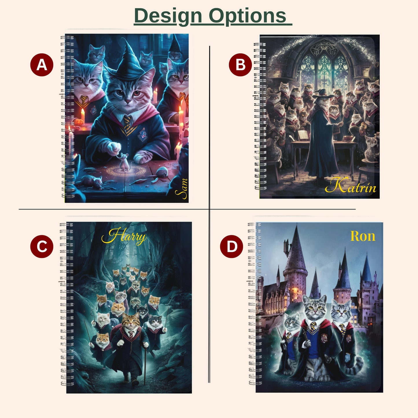 Personalized Kids Notebook – Custom Wizard Journal, Magic Spiral Notebook, Back to School Gift, Party Favor, Stocking Stuffer, Teacher Gift