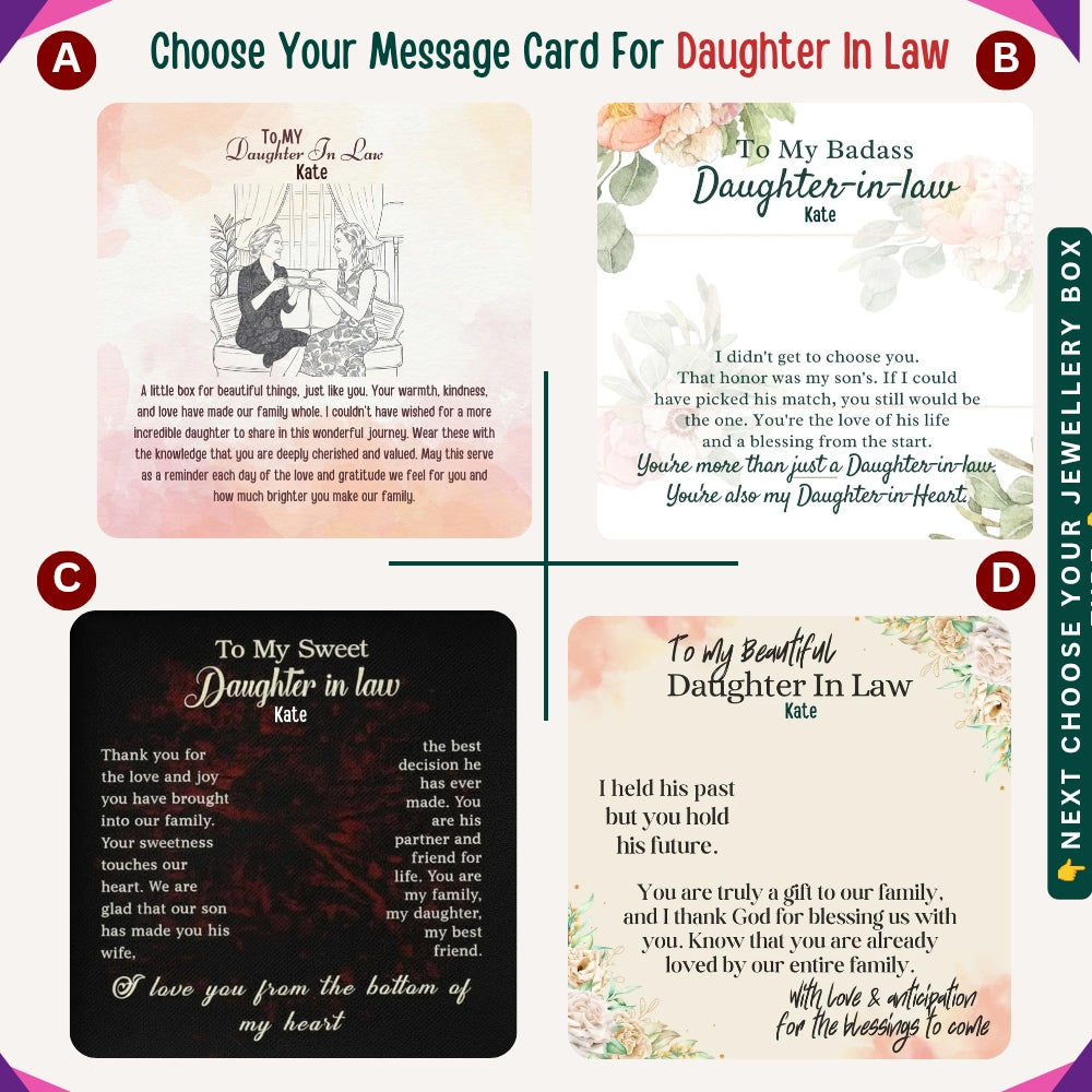 "To my Daughter, GrandDaughter, Daughter In Law" - You’ll Always Be My Greatest Blessing, Necklace With Personalized Message Card