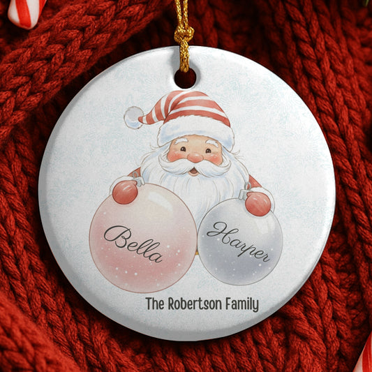 Personalized Family Ornament, Christmas Gift For Family, Family With Names, Christmas Ornament, Santa Ornament, Custom Family Gift