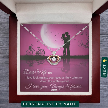 "To My Beloved Wife" – With Endless Love, Necklace With Personalized Message Card