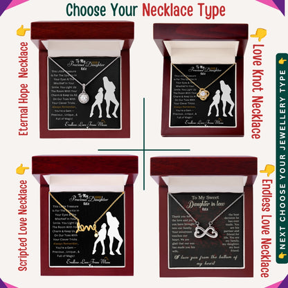 "To my Daughter, GrandDaughter, Daughter In Law" - You’ll Always Be My Greatest Blessing, Necklace With Personalized Message Card