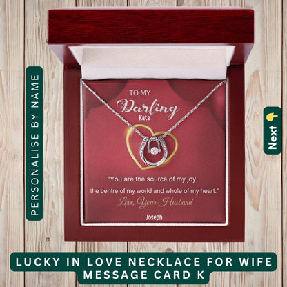 "To My Loving Wife" – Forever in My Heart, Necklace With Personalized Message Card