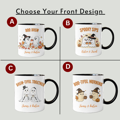 Couple Halloween Mug, Boo Brew Ceramic Mug, Custom Couple Boo Mug, Couple Halloween Cup, Anniversary Gift, Couple Gifts, Fall Mug
