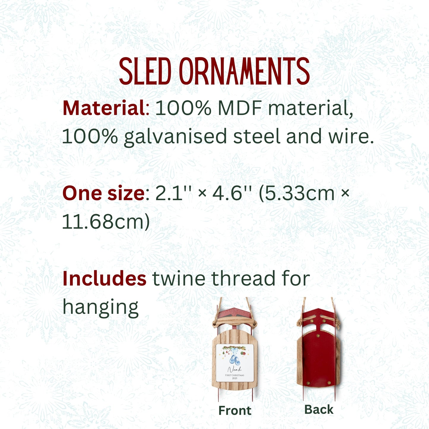 Personalized Baby’s First Christmas Ornament 2025, Custom Ceramic Ornament with Name, Cute Baby Sock Design, Newborn Keepsake Holiday Gifts