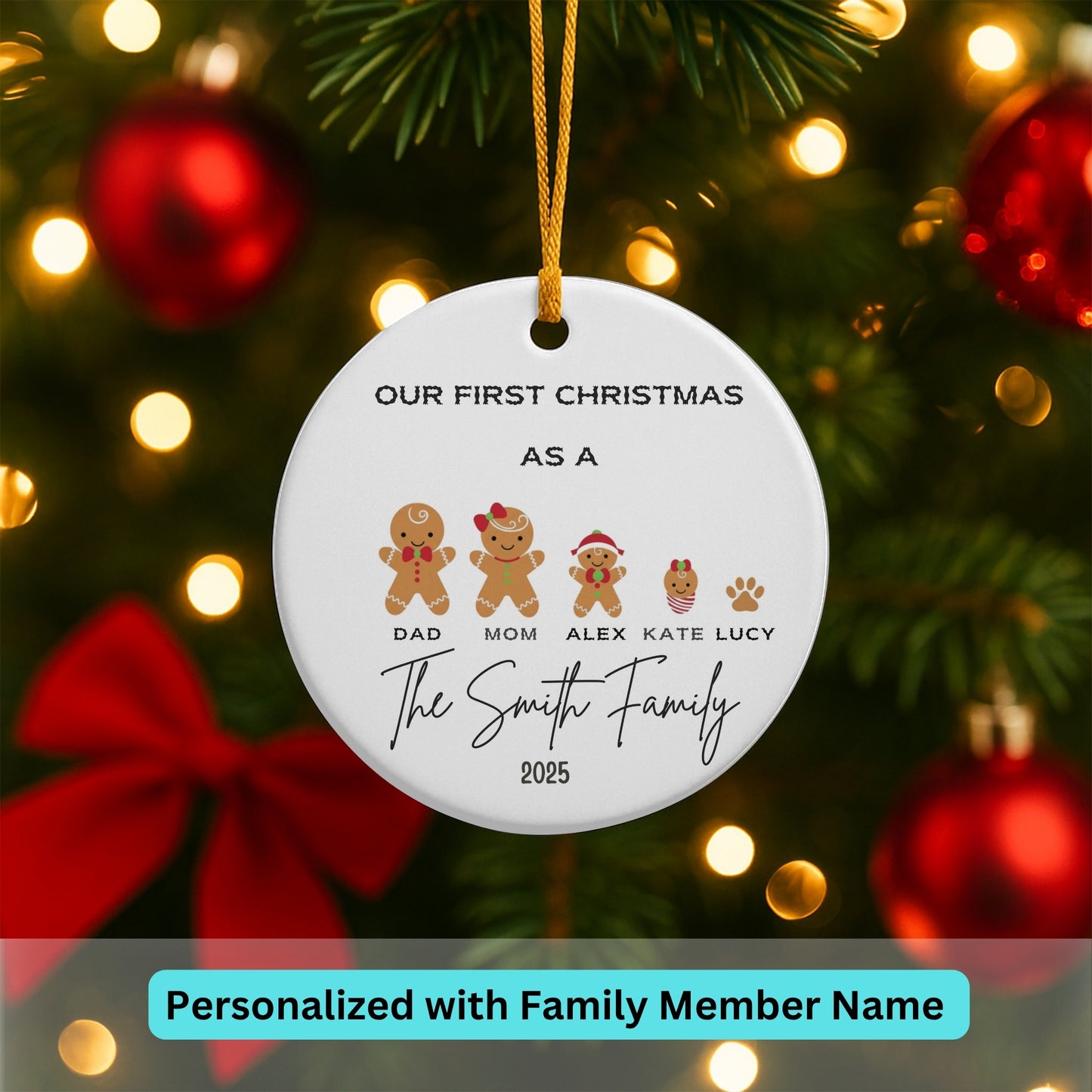 Personalized Family Ornament, Christmas Gift For Family, Family With Names, Christmas Ornament, Custom Family Keepsake, Family 2025