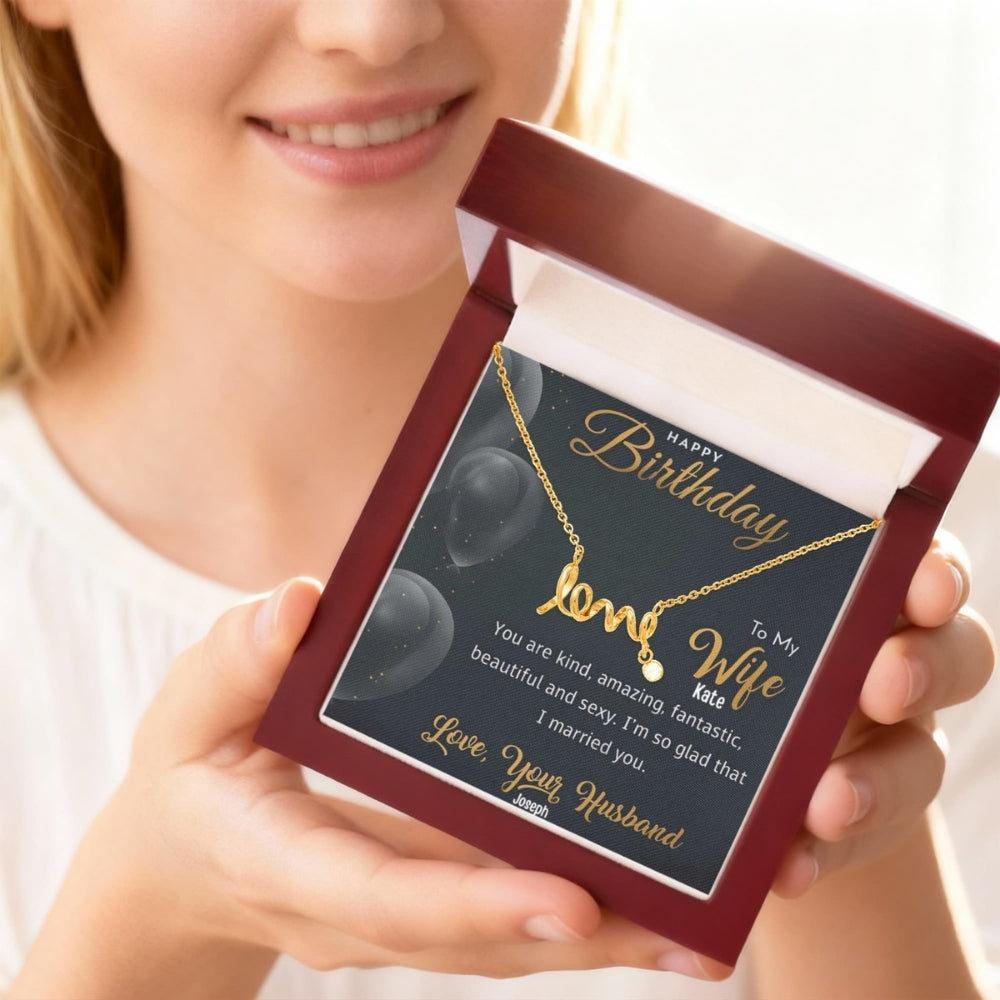 "To My Dearest Wife" – You Are My Everything, Necklace With Personalized Message Card