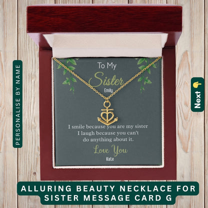 To My Incredible Sister" – Thank You for Always Being There, Necklace With Message Card