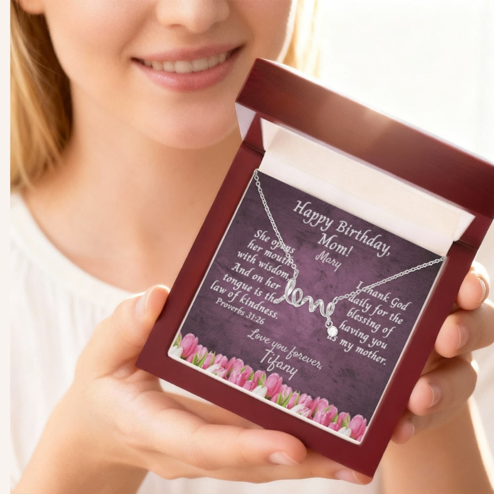 "To My Dearest Mom" – You Are My Everything, Necklace With Personalized Message Card