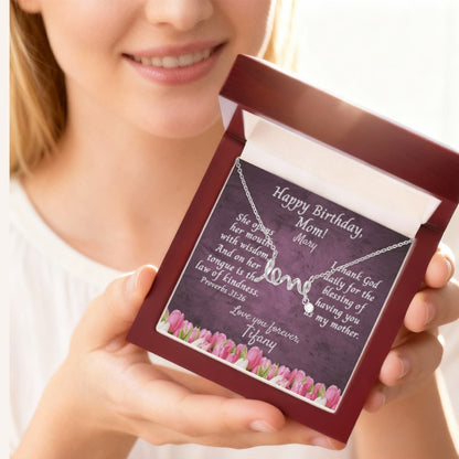 "To My Dearest Mom" – You Are My Everything, Necklace With Personalized Message Card