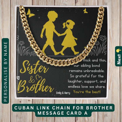 To My Protective Brother" – Thank You for Always Having My Back, Accessories With Personalized Message Card