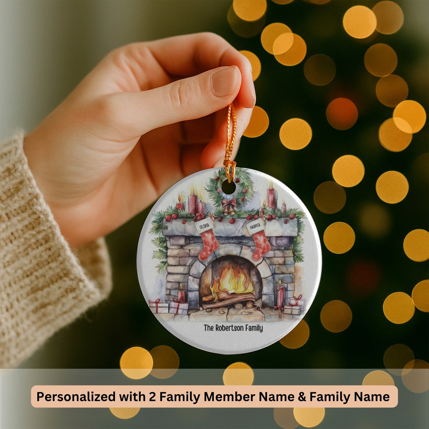 Personalized Family Ornament, Christmas Gift For Family, Family With Names, Christmas Ornament, Socks Ornament, Custom Family Gift