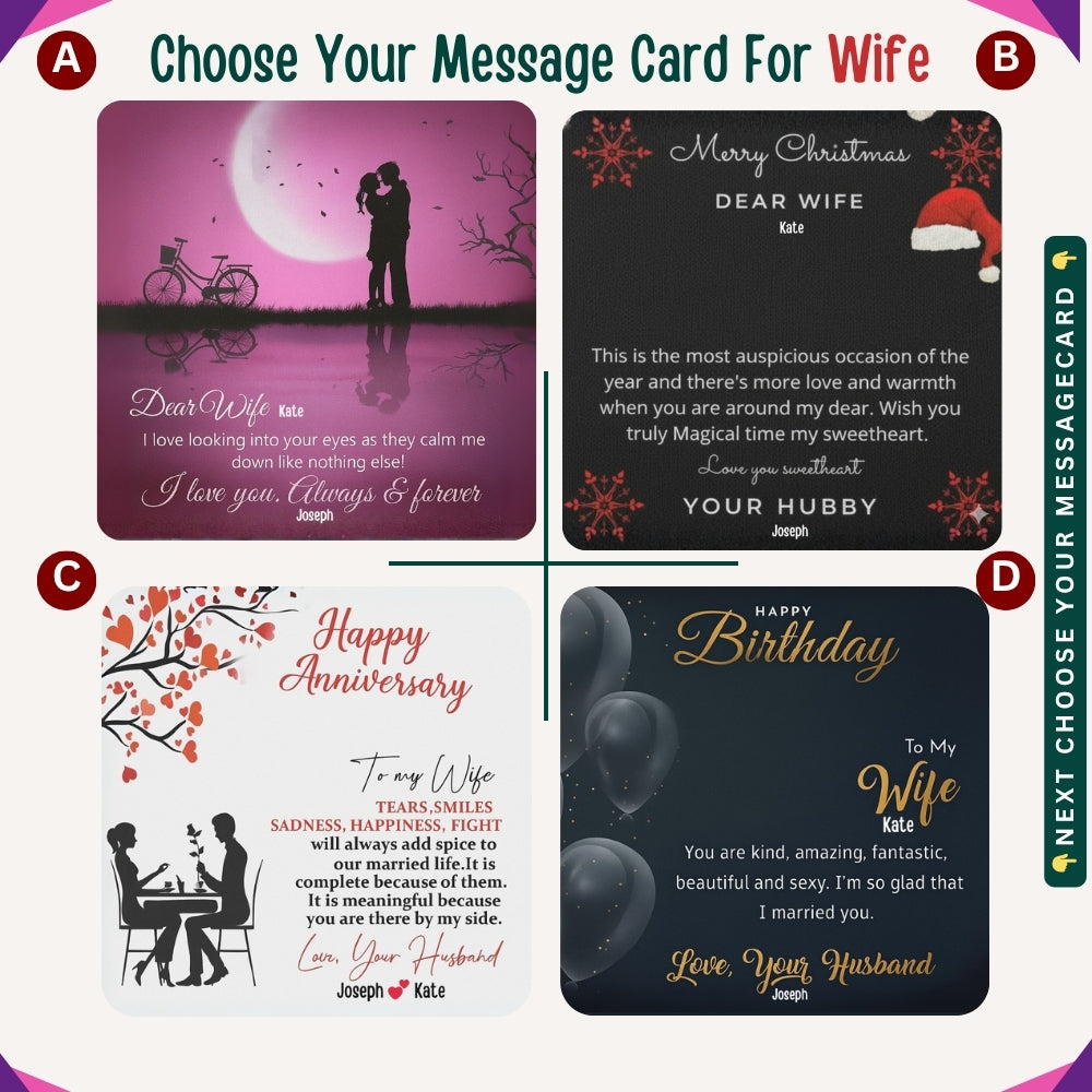 "To My Beloved Wife" – With Endless Love, Necklace With Personalized Message Card