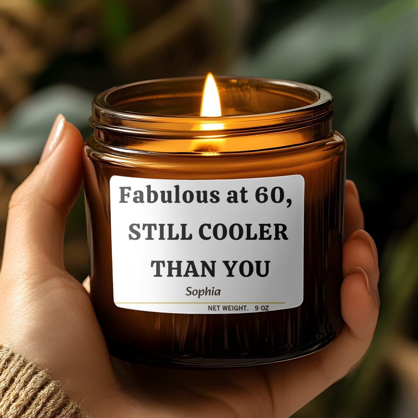Fabulous at 60 Still Cooler Than You – Funny 60th Birthday Candle, Personalized Gift for Her or Him, Custom Birthday Gift, 60 Years Old