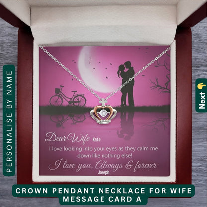 "To My Beloved Wife" – With Endless Love, Necklace With Personalized Message Card