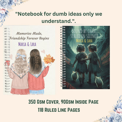 Personalized Bestie Spiral Notebook, Custom Best Friend Gift, BFF Birthday Present, Friendship Notebook, Gift for Bestie