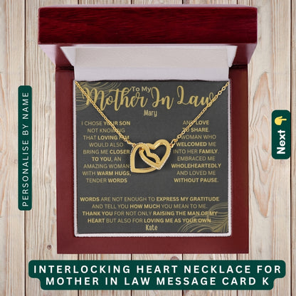 "To My Beloved Mom" – With Endless Love, Necklace With Personalized Message Card