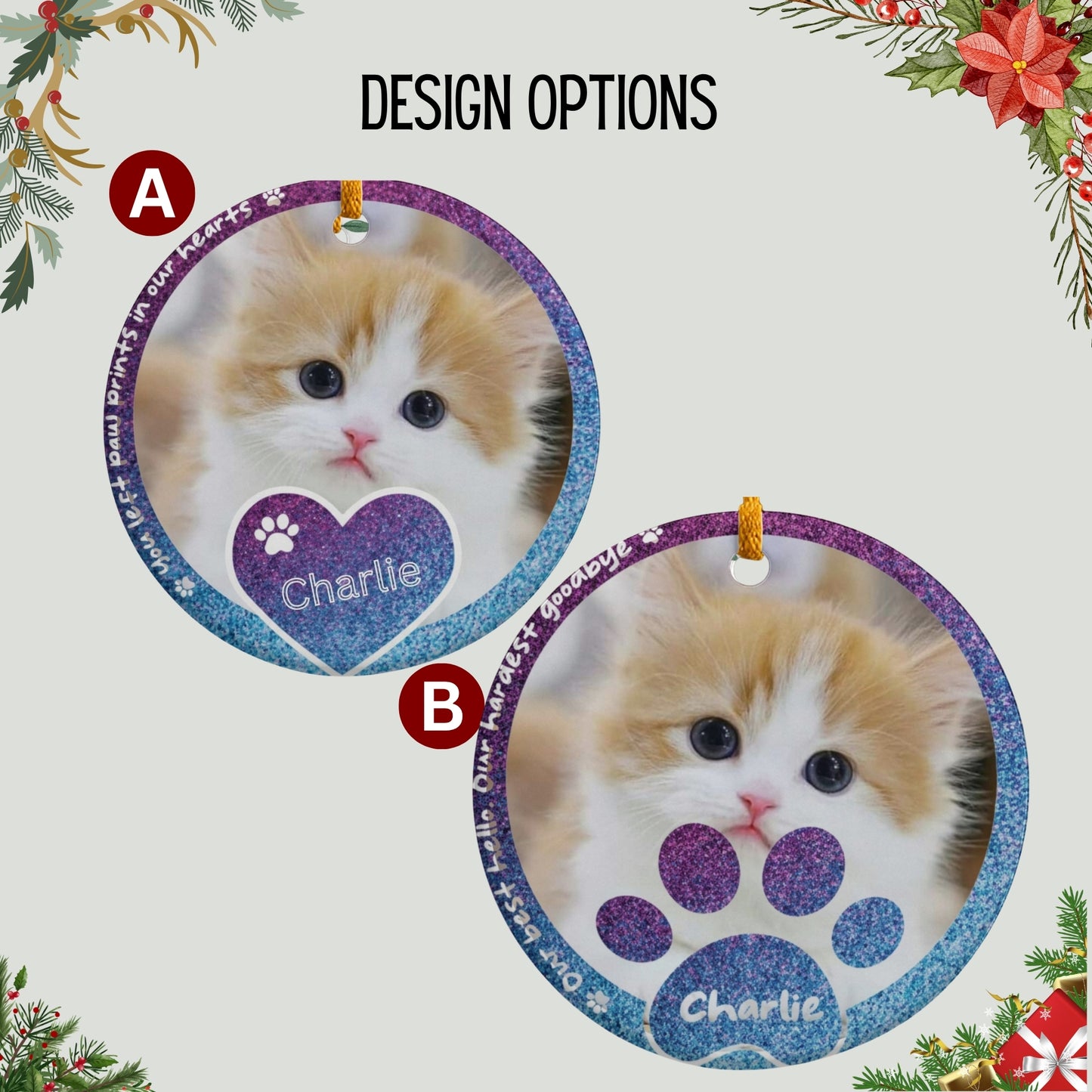Custom Photo Pet Memorial Gift, Memorial Ornament, Custom Ornament, Pet Memorial, Christmas Ornaments, Custom Pet Ornament
