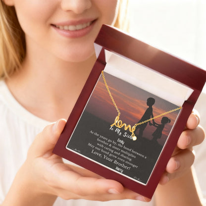 To My Incredible Sister" – Thank You for Always Being There, Necklace With Message Card