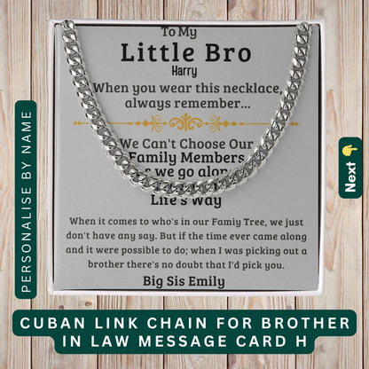 To My Protective Brother" – Thank You for Always Having My Back, Accessories With Personalized Message Card