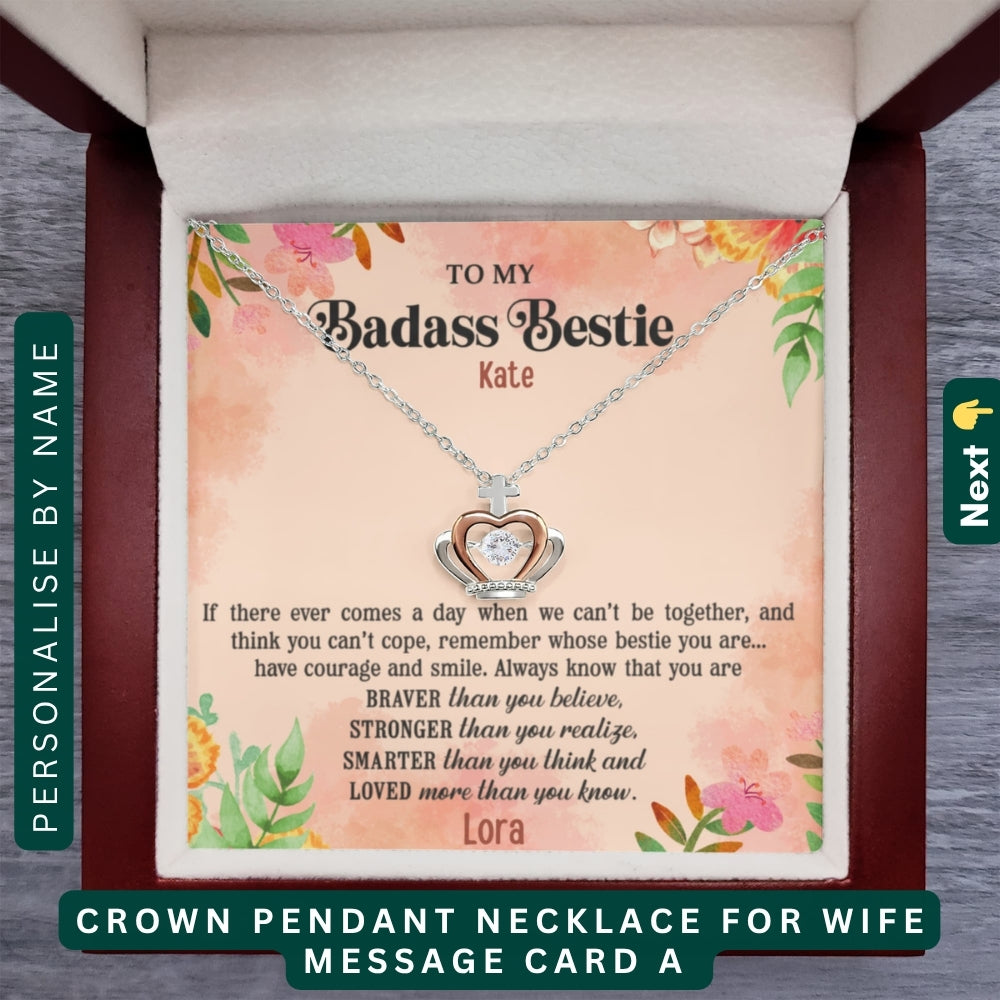 "To My Precious Bestie" – You’re One in a Million, Necklace With Personalized Message Card