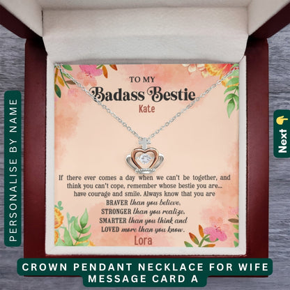"To My Precious Bestie" – You’re One in a Million, Necklace With Personalized Message Card