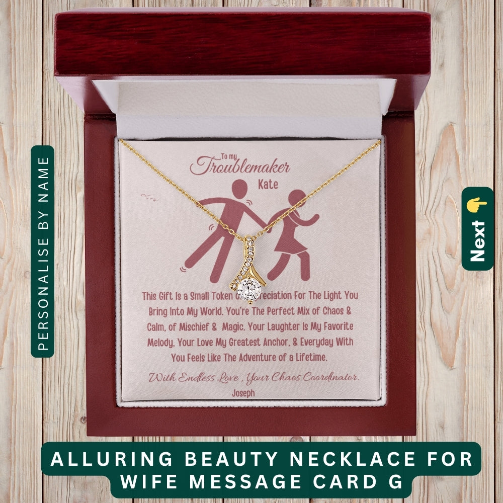 "To My Loving Wife" – Forever in My Heart, Necklace With Personalized Message Card