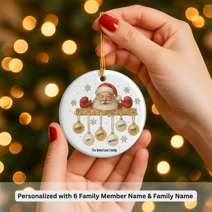 Personalized Family Ornament,Santa Ornament , Christmas Gift For Family, Family With Names, Christmas Ornament, Custom Family Gift.