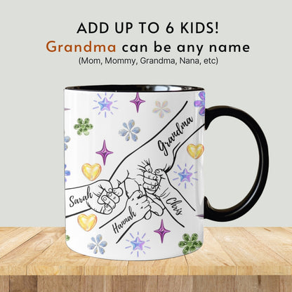 Grandma Mug, Personalized Grandma Cup, Custom Grandma Gifts from Grandkids Names Grandchildren, Grandmother Birthday Mothers Day Gift