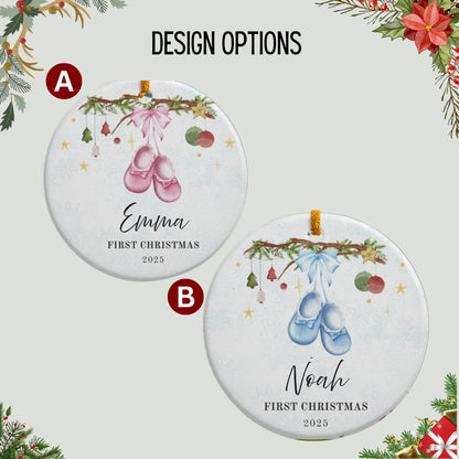 Babys First Christmas Ornament 2025, Personalized Baby Boy First Christmas Ornament, Baby Boy Baby Shower Gift, Baby's Family Keepsake