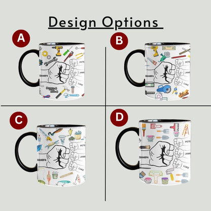 Grandpa Mug, Personalized Grandpa Cup, Custom Grandpa Gifts from Grandkids Names Grandchildren, Grandfather Birthday Fathers Day Gift