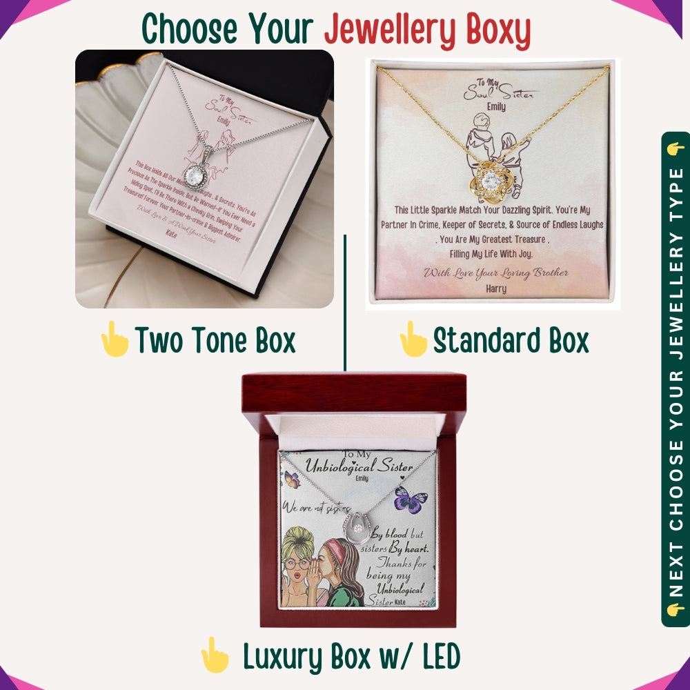 To My Incredible Sister" – Thank You for Always Being There, Necklace With Message Card