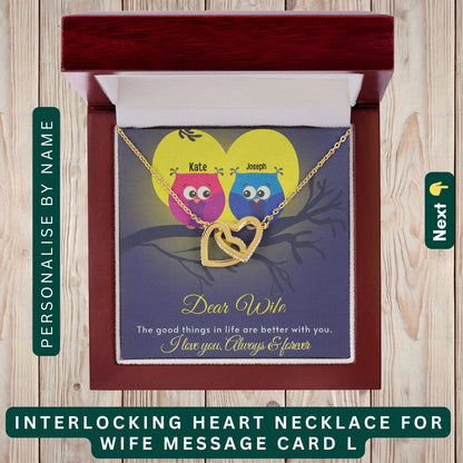 "To My Loving Wife" – Forever in My Heart, Necklace With Personalized Message Card