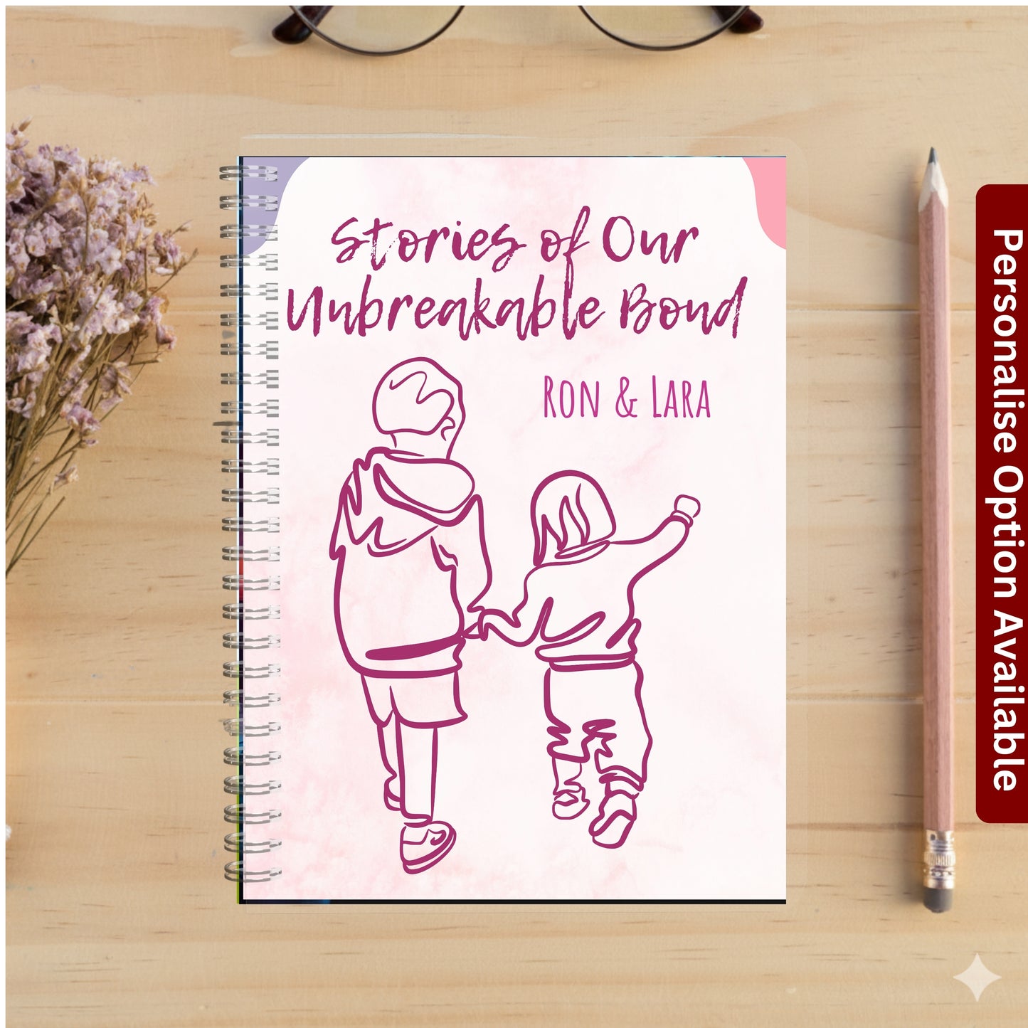 Personalized Brother Spiral Notebook Journal with Pocket | Unique Brother Gift | Custom Family gift | Custom Boyfriend Gift gift