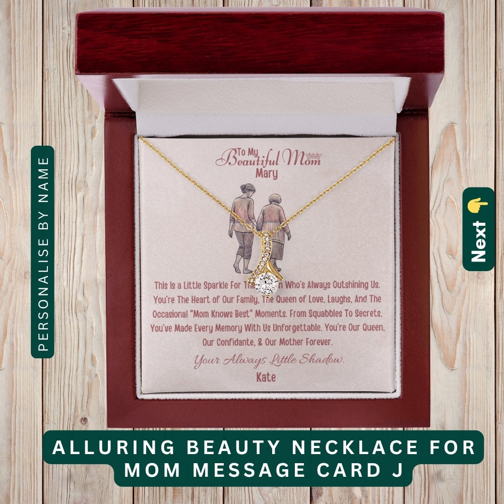 "To My Dearest Mom" – You Are My Everything, Necklace With Personalized Message Card
