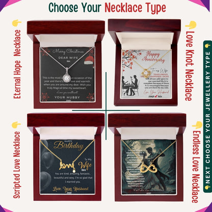 "To My Beloved Wife" – With Endless Love, Necklace With Personalized Message Card