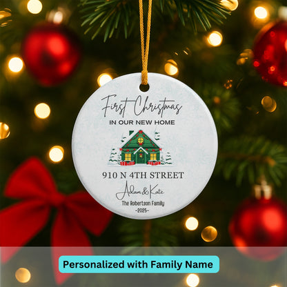 New Home Ornament, New Home Christmas Ornament 2025, Our First Christmas in Our New Home, Christmas Tree New Home Ornament, Address Ornament