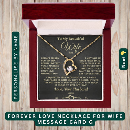 "To My Dearest Wife" – You Are My Everything, Necklace With Personalized Message Card