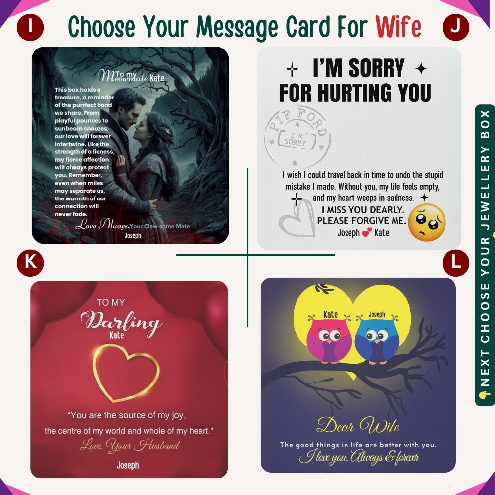 "To My Loving Wife" – Forever in My Heart, Necklace With Personalized Message Card