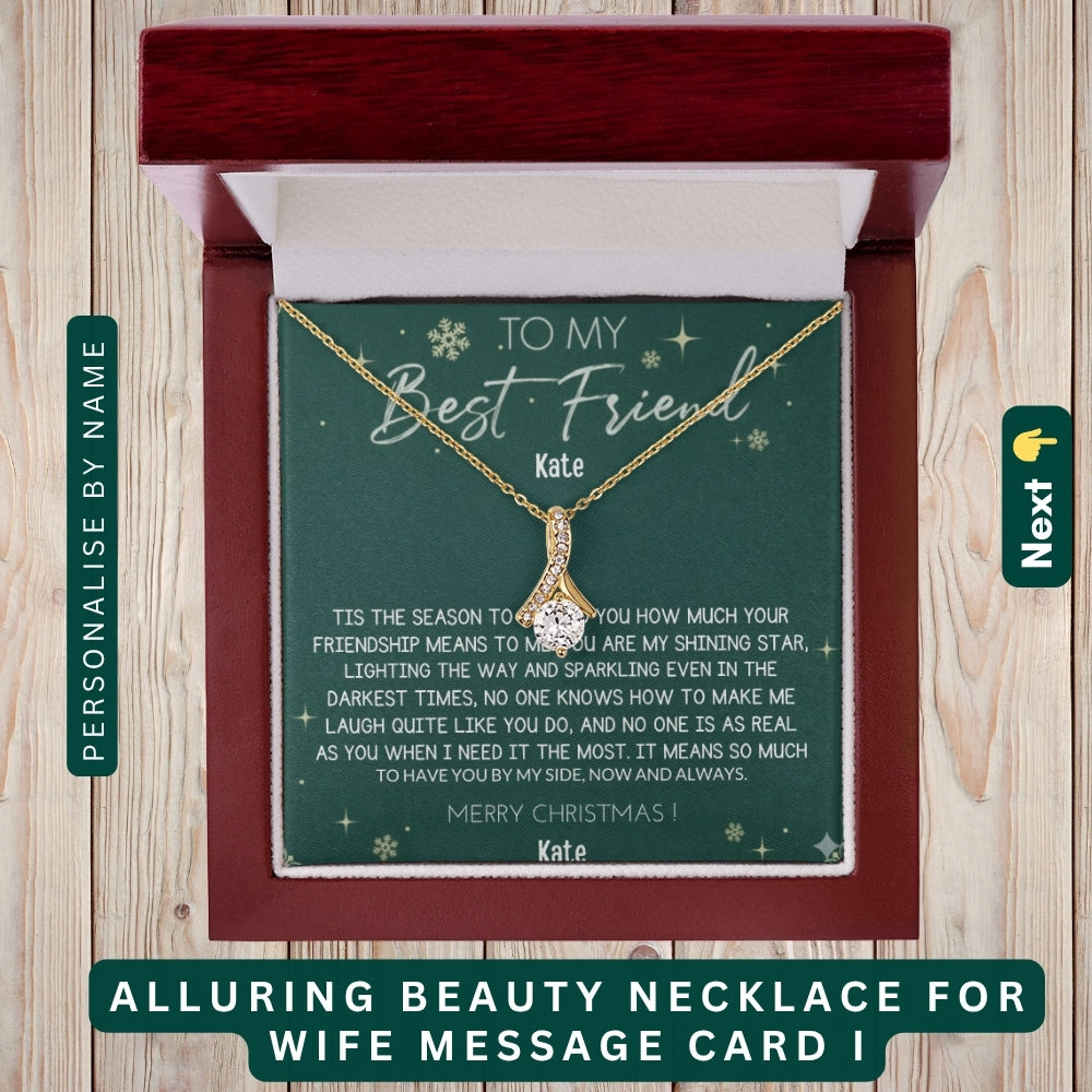 "To My Precious Bestie" – You’re One in a Million, Necklace With Personalized Message Card