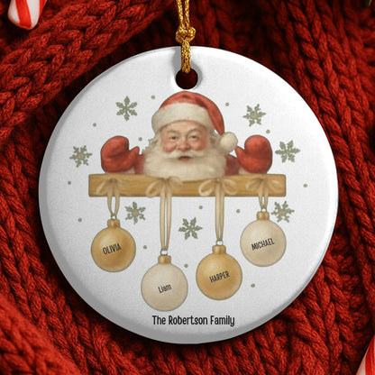 Personalized Family Ornament,Santa Ornament , Christmas Gift For Family, Family With Names, Christmas Ornament, Custom Family Gift.