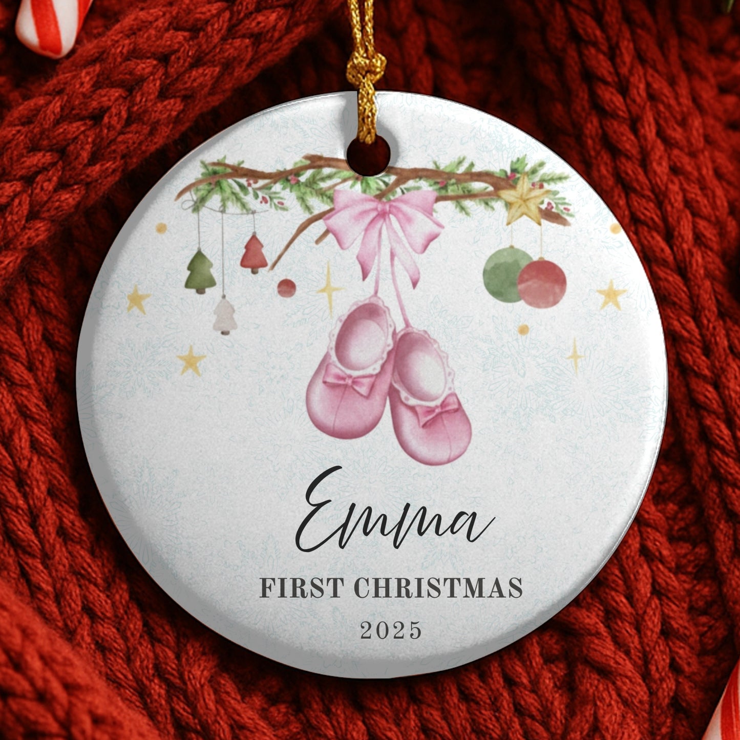 Babys First Christmas Ornament 2025, Personalized Baby Boy First Christmas Ornament, Baby Boy Baby Shower Gift, Baby's Family Keepsake