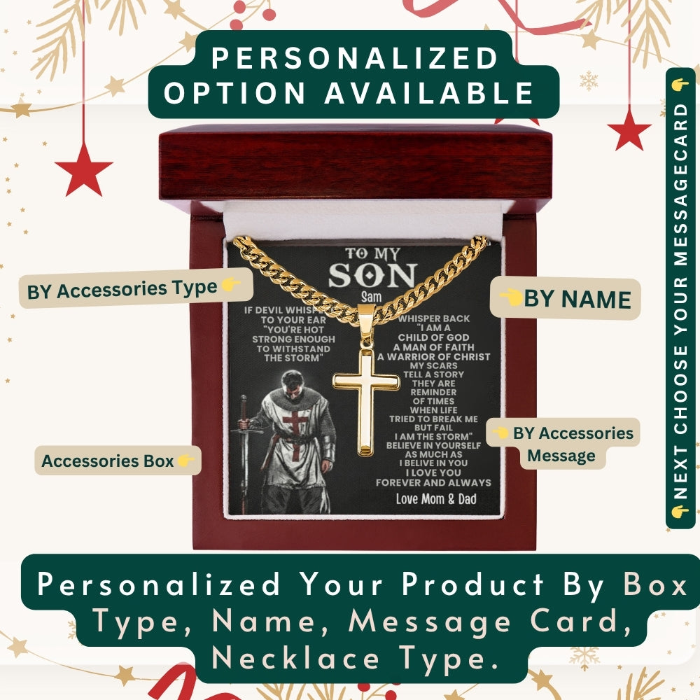 "To My Brave Son" – Accessories With Personalized Message Card
