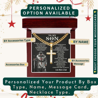 "To My Brave Son" – Accessories With Personalized Message Card