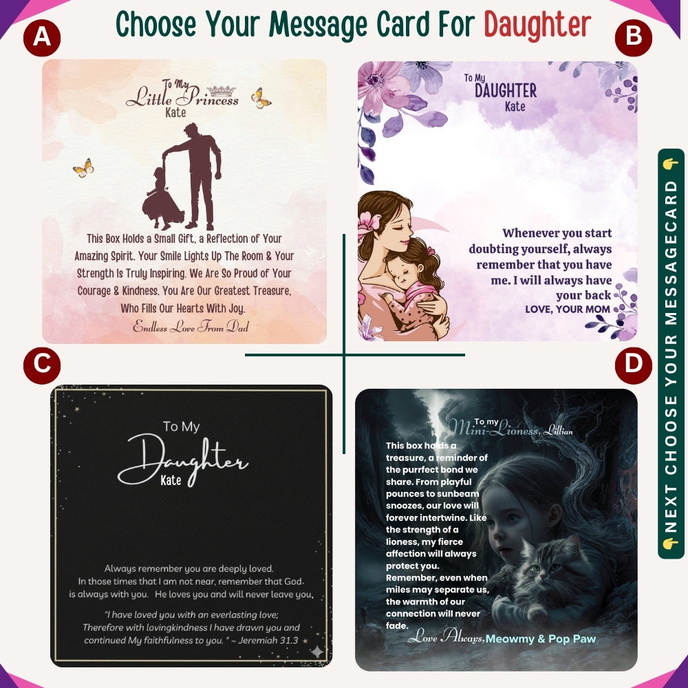 "To my Daughter, Daughter In Law, GrandDaughter" - You Are Strong, Smart, and Loved Beyond Words, Necklace With Personalized Message Card.