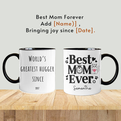 Best Cat Mom Ever Mug, Personalized Best Cat Mom Mug, Best Cat Mom Coffee Mug, Cat Mom Lover Mug, Birthday Gift For Cat Mom