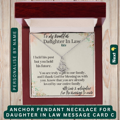 "To my Daughter,GrandDaughter,Daughter In Law" - You Are My Heart and My Happiness, Necklace With Personalized Message Cards.