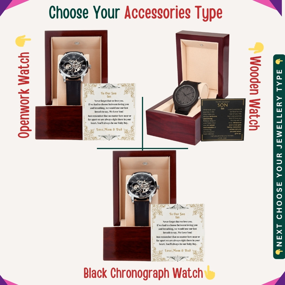 "To My Brave Son" – Accessories With Personalized Message Card